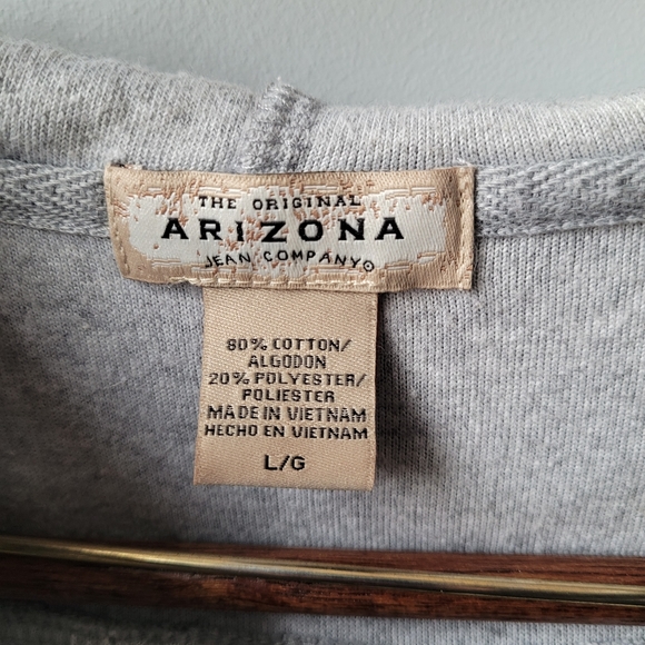 Vintage Y2K Gray Velour/Velvet Zip up Cropped Hoodie Jacket Arizona Large - Picture 13 of 14